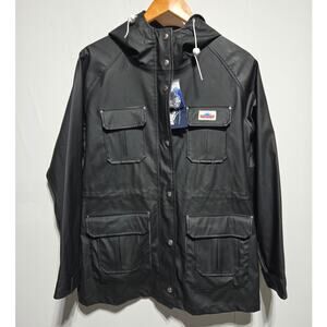 Penfield Vassan Rain Utility Jacket Black Woman's Size Large Outdoors NWT